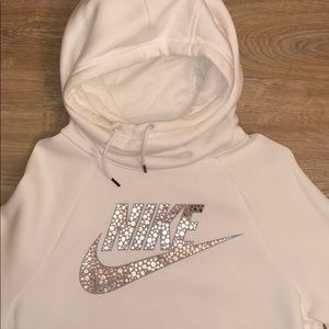 White funnel neck Nike sweater